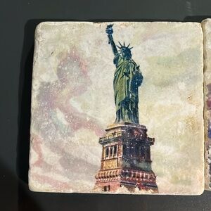DH Custom Vintage New York Marble Coaster Set - 4 Total